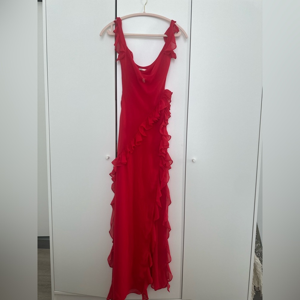 House of CB Red Ruffle Dress
